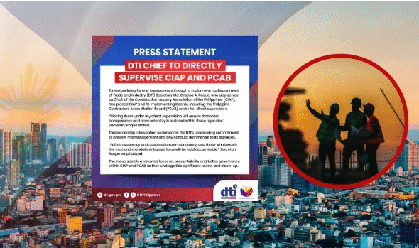 DTI Chief, Direktang Tututok sa CIAP at PCAB