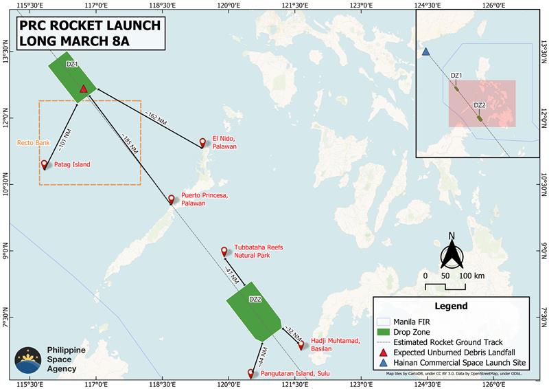 Advisory on the Long March 8A rocket launch