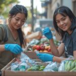 food donation and recycling to cut food waste